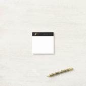 Zwart Goud Wit Elegant Eenvoudig Sjabloon Monogram Post-it® Notes (Op bureau)