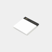 Zwart Goud Wit Elegant Eenvoudig Sjabloon Monogram Post-it® Notes (Schuin)