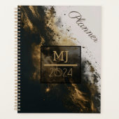 ZWART GOUD WIT ELEGANTE GLAMOUR GLITTER Planner (Voorkant)