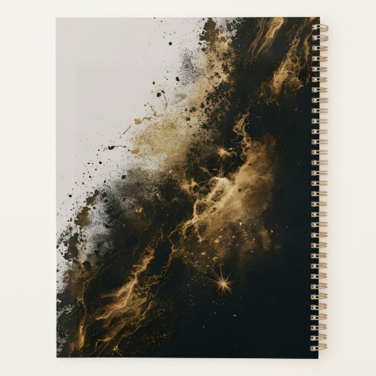 ZWART GOUD WIT ELEGANTE GLAMOUR GLITTER Planner (Achterkant)