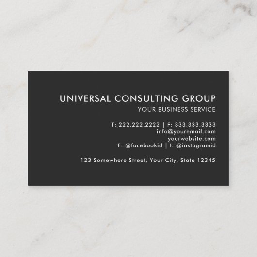 Zwart Goud Wit Grijs Professional Visitekaartje (Achterkant)