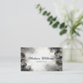  Zwart Goud Wit Grijs Professional Visitekaartje (Staand voorkant)