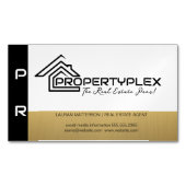 Zwart Goud Wit | Huis Logo Magnetisch Visitekaartje (Voorkant)