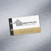 Zwart Goud Wit | Huis Logo Magnetisch Visitekaartje (Voorbeeld)