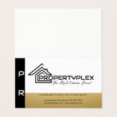 Zwart Goud Wit | Huis Logo Visitekaartje (Buitenkant ongevouwen)