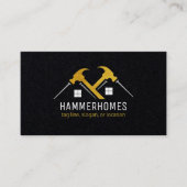 Zwart Goud Wit Huis Reparatie Gereedschap Visiteka Visitekaartje (Voorkant)