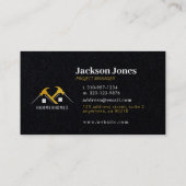 Zwart Goud Wit Huis Reparatie Gereedschap Visiteka Visitekaartje (Achterkant)