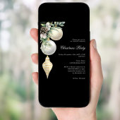 Zwart goud wit kerstballen bedrijf kerstfeest kaart