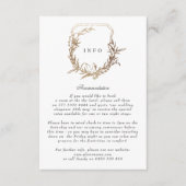 Zwart Goud Wit klassieke kuif bruiloft details Informatiekaartje (Voorkant)