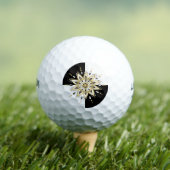 Zwart goud & wit mandala geometrisch ontwerp golfballen (Insitu Shirt)
