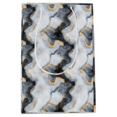 Zwart, Goud & Wit Marmer Print Ontwerper Cadeautas (Voorkant)