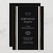 Zwart Goud Wit Minimalist 50e Verjaardag Kaart (Voorkant / Achterkant)