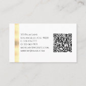 Zwart Goud Wit Ontwerp, QR Code, Naam & Monogram Visitekaartje (Achterkant)