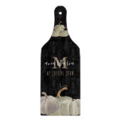 Zwart Goud Wit Pompoen Mijn Koken Show Monogram Snijplank (Voorkant)