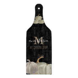 Zwart Goud Wit Pompoen Mijn Koken Show Monogram Snijplank