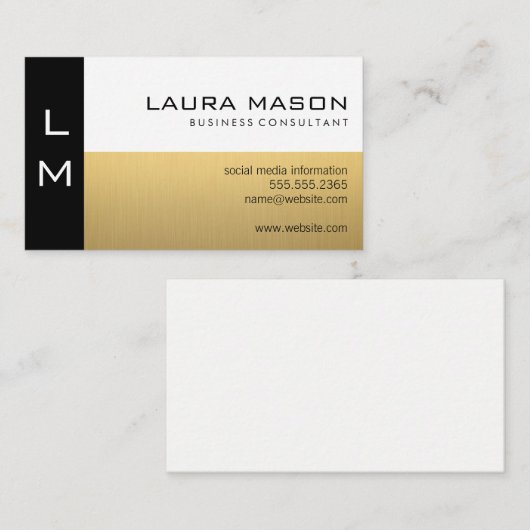 Zwart Goud Wit Visitekaartje (Voorkant / Achterkant)