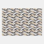 Zwart / Goud / Witte Abstracte Lijnen Inpakpapier Vel (Voorkant)