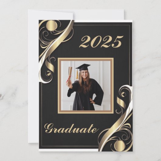 Zwart Goud Witte Afstuderen 2026 Kaart (Voorkant)