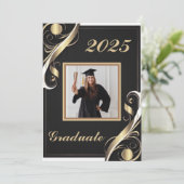 Zwart Goud Witte Afstuderen 2026 Kaart (Staand voorkant)