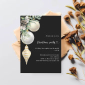 Zwart goud witte kerstballen Kerstfeest Kaart