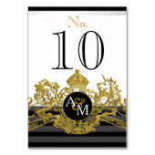 Zwart Goud Witte Leeuw Eenhoorn Regal Embleem Huwe Kaart (Achterkant)