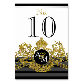 Zwart Goud Witte Leeuw Eenhoorn Regal Embleem Huwe Kaart