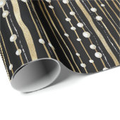 Zwart Goud Witte Parels Bruidsdouche Cadeaupapier (Rol Hoek)