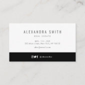 zwart goud witte retro - sleutels onroerend goed visitekaartje (Achterkant)