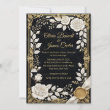 Zwart Goud Witte Roos Luxe Elegante Formeel