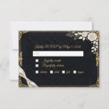 Zwart Goud Witte Roos Luxe Elegante Formeel