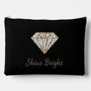 Zwart Goud Witte Schittering Diamant Etui