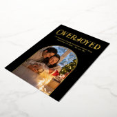 Zwart & Goud Xmas Baby Geboorteaankondiging Foto Folie Feestdagenkaart (Gedraaid)