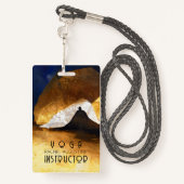 Zwart Goud Yoga Meditatie Instructeur Reiki Master Badge (Achterkant met draagriem)