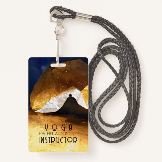 Zwart Goud Yoga Meditatie Instructeur Reiki Master Badge (Voorkant met draagriem)