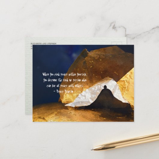 Zwart Goud Yoga Meditatie Instructeur Reiki Master Briefkaart (Voorkant / Achterkant in situ)