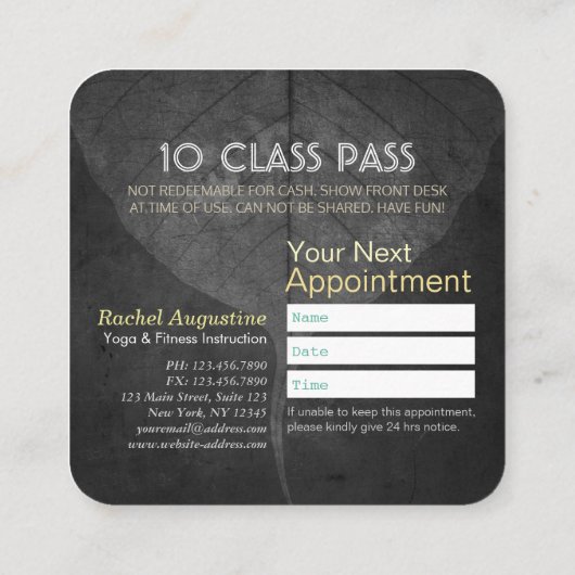 Zwart Goud Yoga Meditatie Instructeur Reiki Master Klantenkaartje (Achterkant)