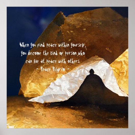 Zwart Goud Yoga Meditatie Instructeur Reiki Master Poster (Voorkant)