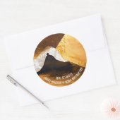 Zwart Goud Yoga Meditatie Instructeur Reiki Master Ronde Sticker (Envelop)