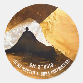 Zwart Goud Yoga Meditatie Instructeur Reiki Master Ronde Sticker