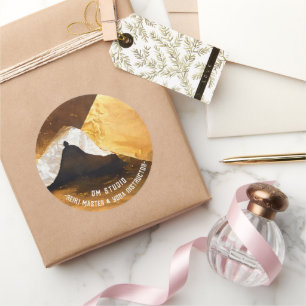 Zwart Goud Yoga Meditatie Instructeur Reiki Master Ronde Sticker