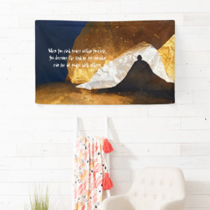 Zwart Goud Yoga Meditatie Instructeur Reiki Master Spandoek