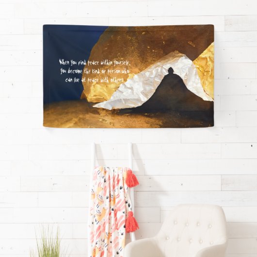 Zwart Goud Yoga Meditatie Instructeur Reiki Master Spandoek (Insitu)