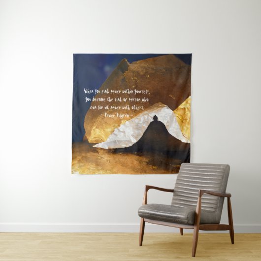 Zwart Goud Yoga Meditatie Instructeur Reiki Master Wandkleed (In situ)