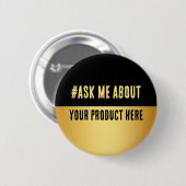 Zwart & Goud Zakelijk Lanceerevenement Ronde Button 5,7 Cm (Voorkant /achterkant)
