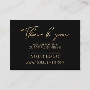 Zwart & Goud Zakelijk Logo Bedankt Productverzorgi Visitekaartje