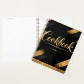 Zwart Goud Zakelijk Luxe Modern Kookboek Planner (Display)