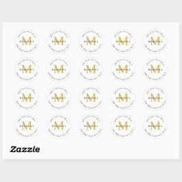 Zwart Goud Zakelijk Professioneel Logo Branding Ronde Sticker