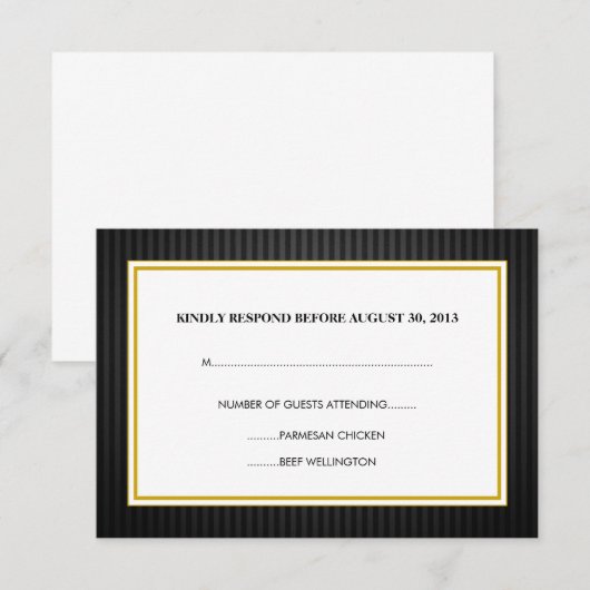 Zwart & Goud Zakelijk Professioneel RSVP (Voorkant / Achterkant)