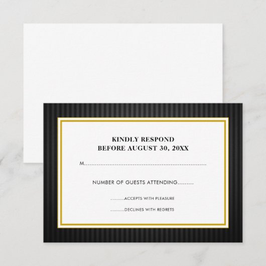 Zwart & Goud Zakelijk Professioneel RSVP (Voorkant / Achterkant)