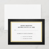 Zwart & Goud Zakelijk Professioneel RSVP Kaartje (Voorkant / Achterkant)